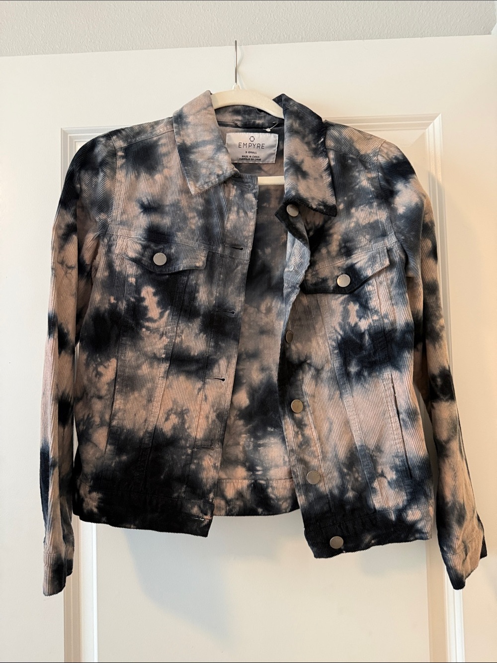 Empyre Women's Tie-Dye Corduroy Jacket - Black & Beige